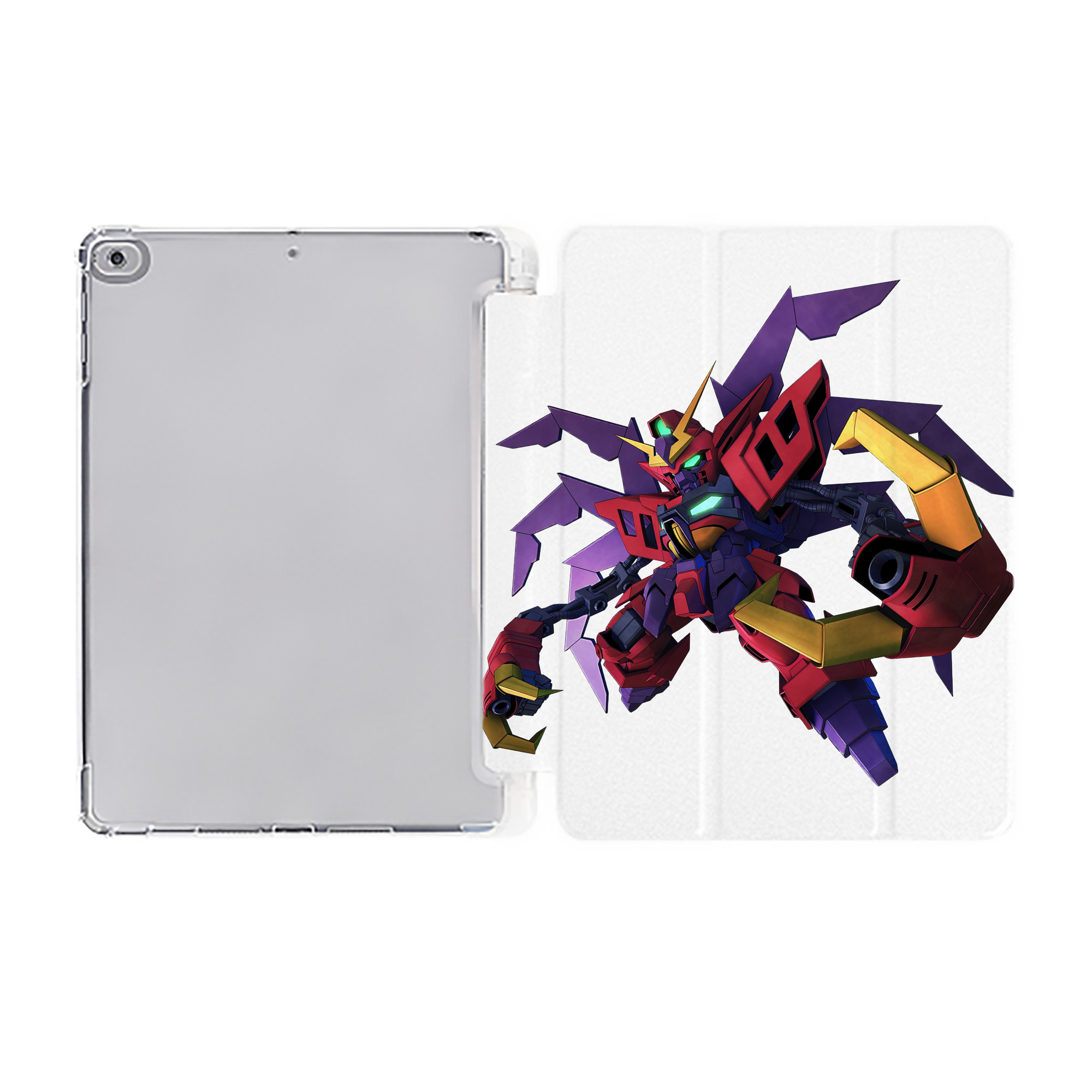 （画像用） 機動戦士ガンダム Mobile Suit Gundam IPad ケース ペン収納付き 三つ折りスタンド PUレザー×シリコン 対応機種9.5/10.5/10.9インチ